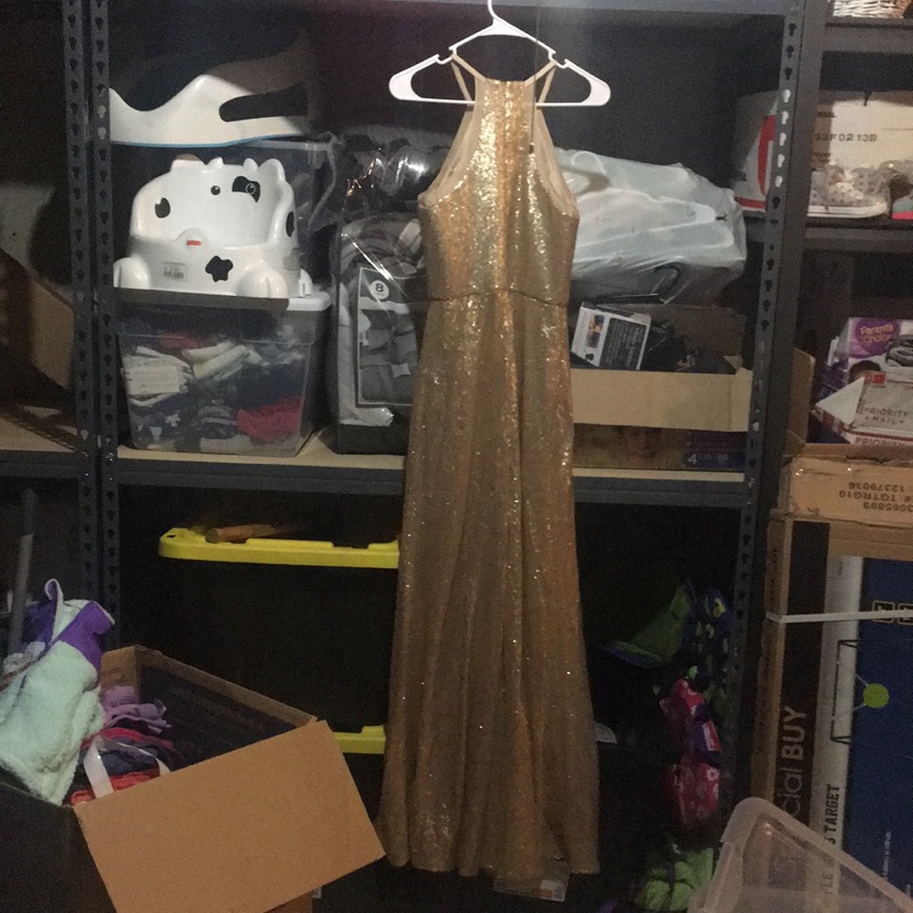 Gold sequins dress